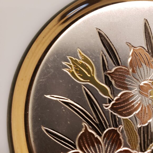 The Art of Chokin 24k Gold Edged Plate Decorated with Bird and Flowers - Picture 6 of 12